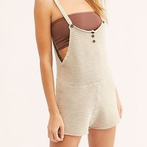 Free People Beach Beige Weave Romper